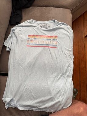 Original Retro Brand Light Blue Tee with Retro Stripe Logo